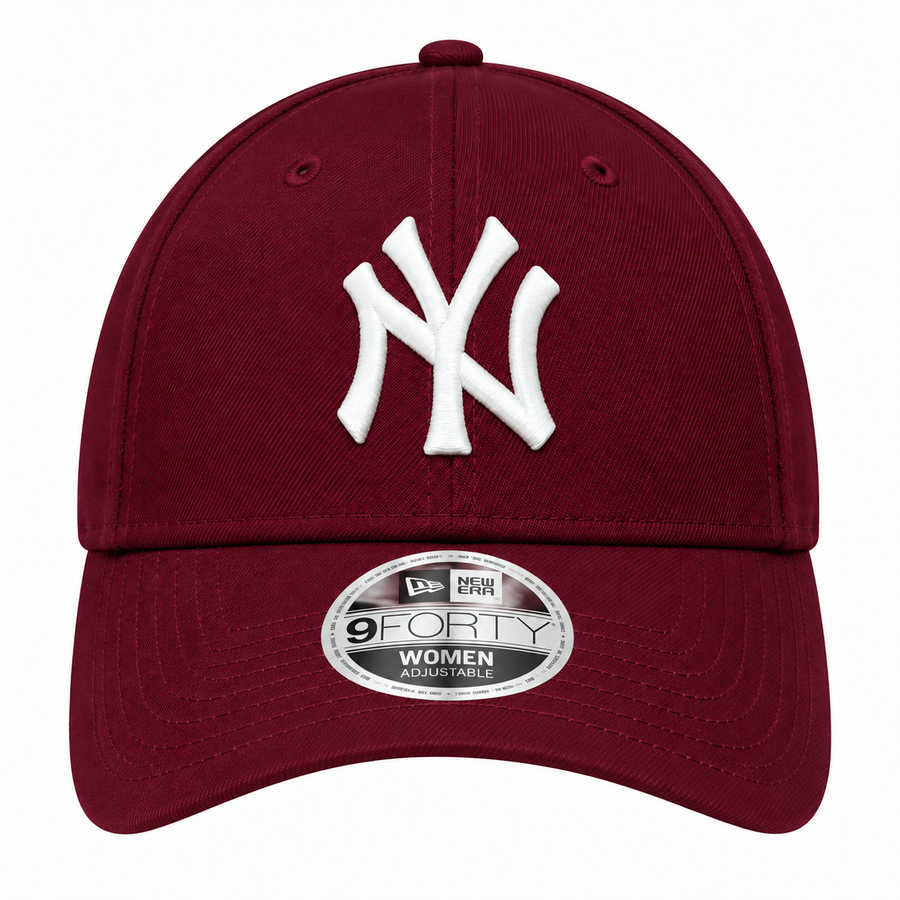 Boné Aba Curva New Era 9FORTY New York Yankees Feminino — NY bordado em linha branca