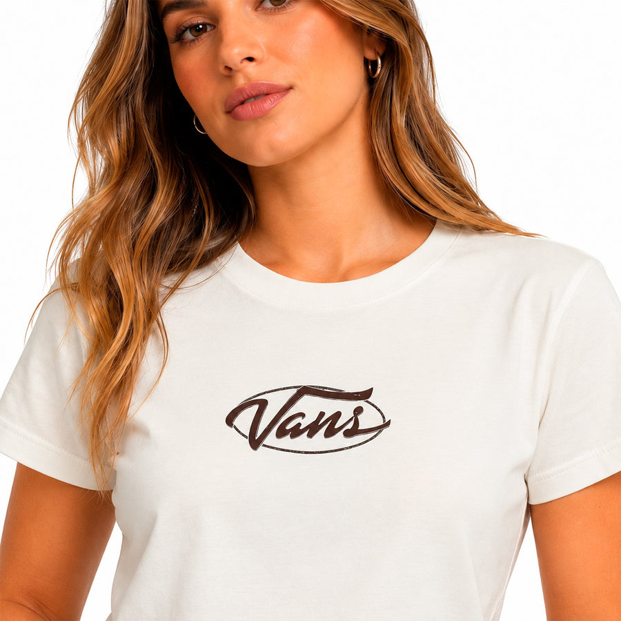 Camiseta Vans Ronde Feminino — Vans em letra cursiva