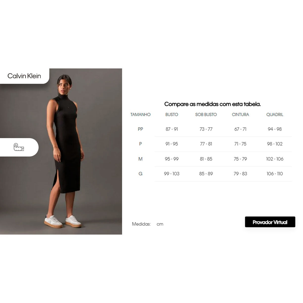 Vestido Calvin Klein Gola Alta