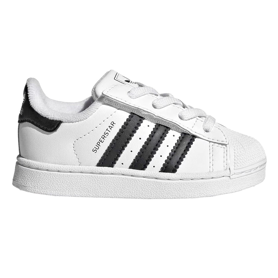 Tênis Adidas Superstar II Cf El I Infantil — Couro branco e três listras