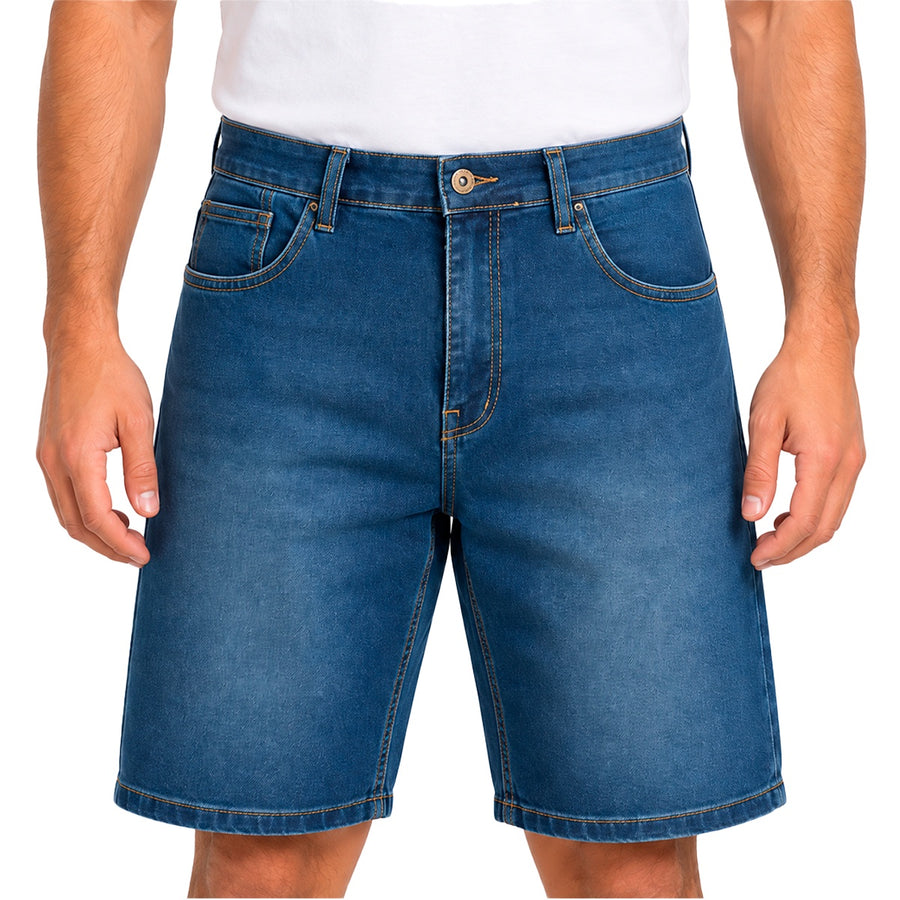 Bermuda Jeans Quiksilver Everyday Masculino — Mais clara onde o joelho dobra