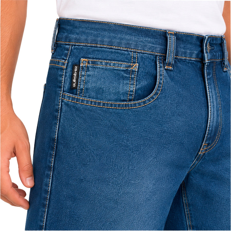 Bermuda Jeans Quiksilver Everyday Masculino — A costura entrega o jeans