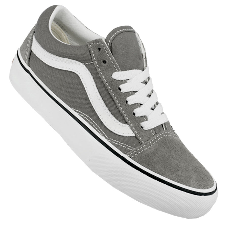 Tênis Vans Old Skool Feminino — Camurça e lona em cinza