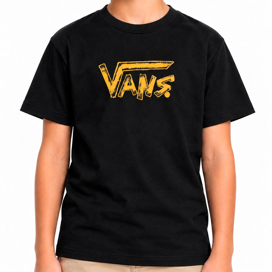 Camiseta Vans Intensity Infantil — Traço de pincel em amarelo